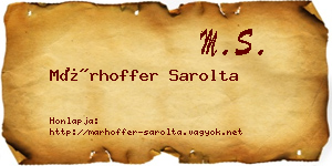 Márhoffer Sarolta névjegykártya